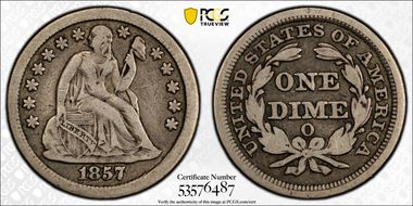 1857-O 10C VF20
