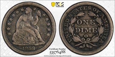 1859-O 10C VF25