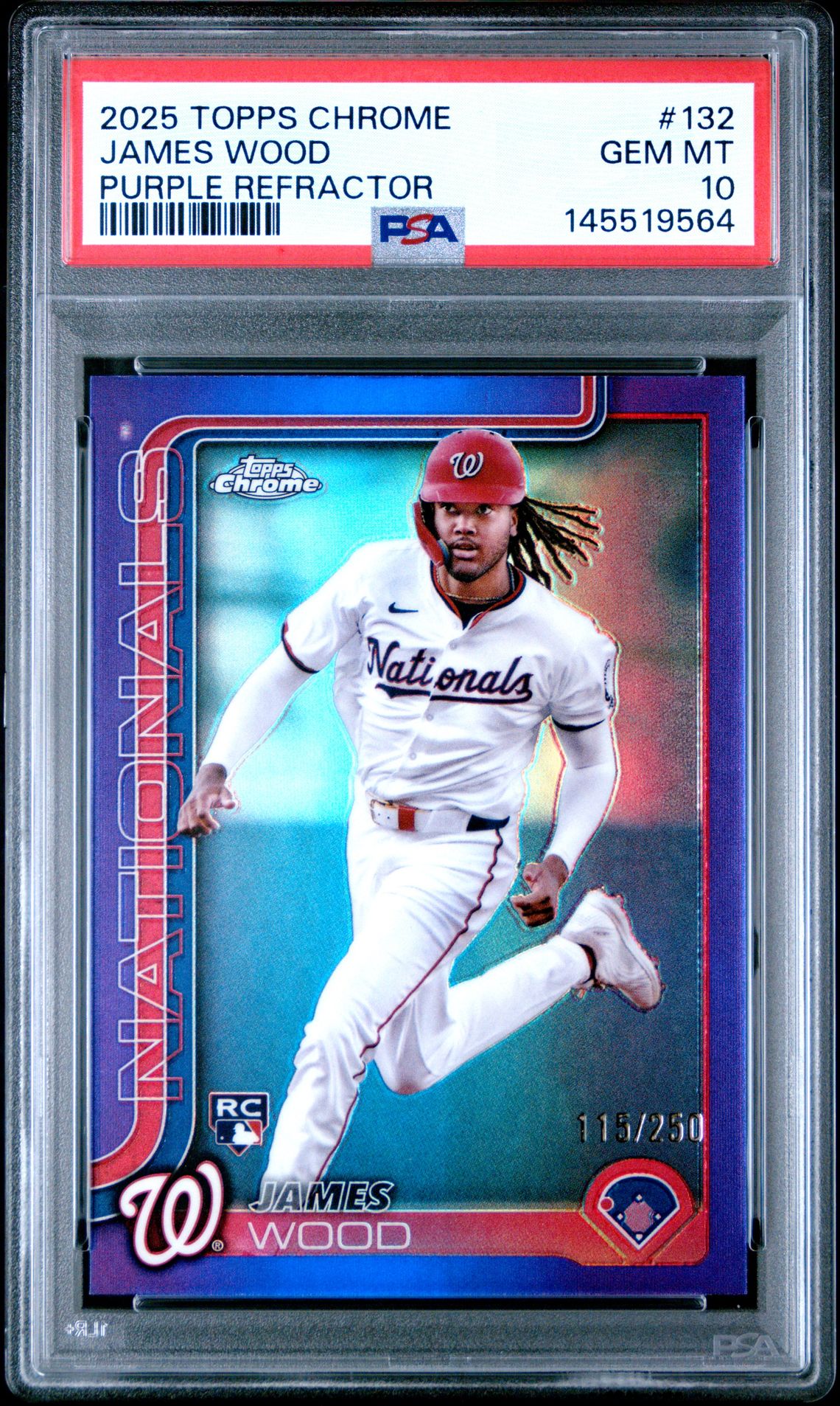 2025 Topps TOPPS CHROME Purple Refractor #132 James Wood front