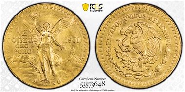 1981-Mo 1/2 oz Libertad Au MS66