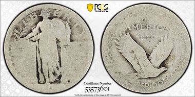 1916 25C Standing Liberty PO1