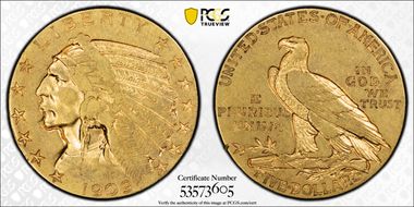 1909 $5 VF25