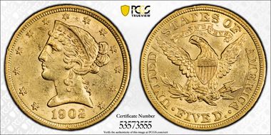 1902 $5 MS61