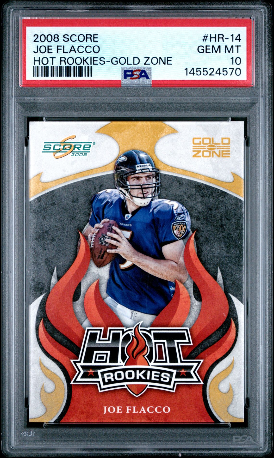 2008 Score SCORE HOT ROOKIES GOLD ZONE #HR-14 Joe Flacco front