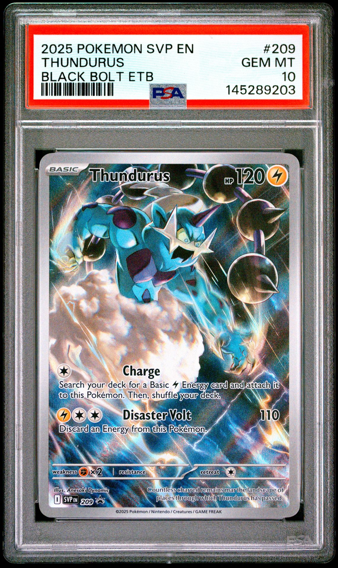 2025 Pokemon POKEMON SVP EN-SV BLACK STAR PROMO BLACK BOLT ETB #209 Thundurus front
