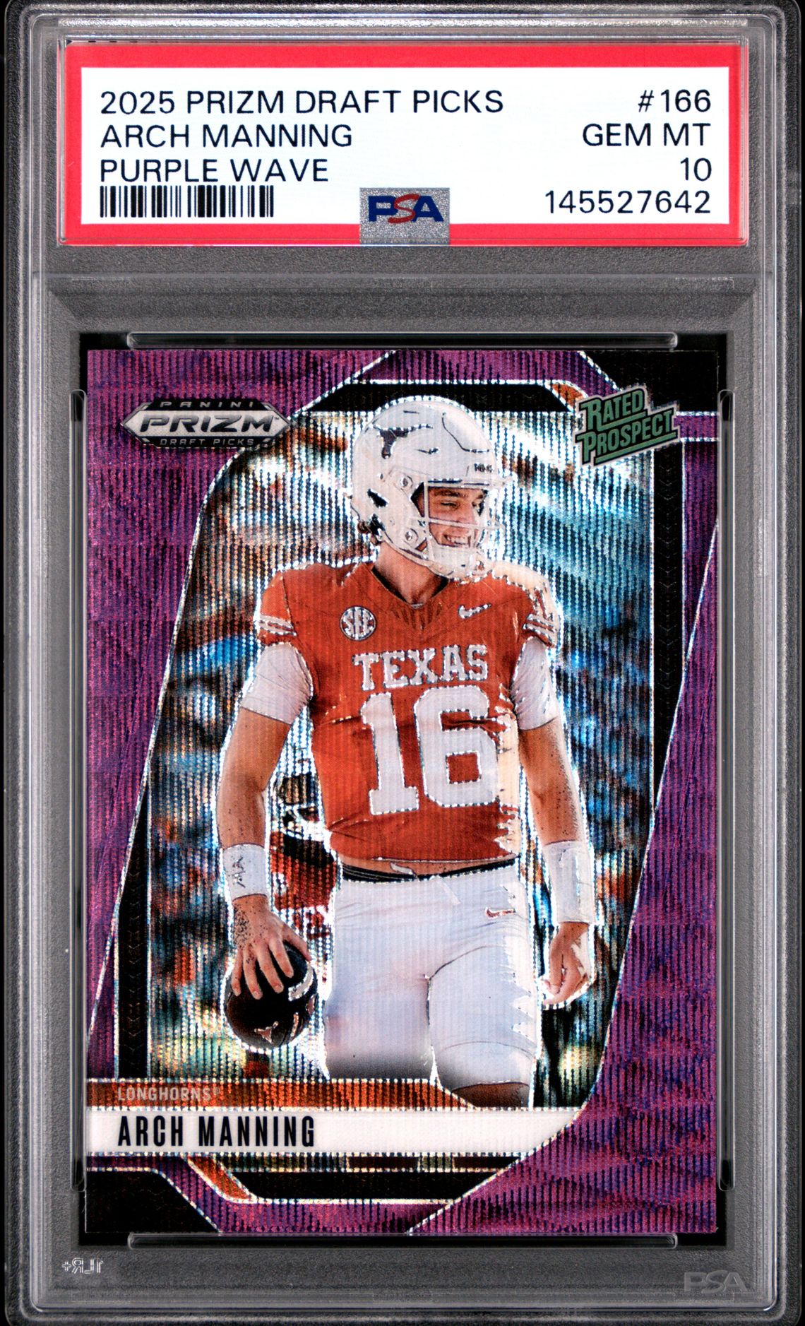 2025 Panini PANINI PRIZM DRAFT PICKS PURPLE WAVE #166 Arch Manning front