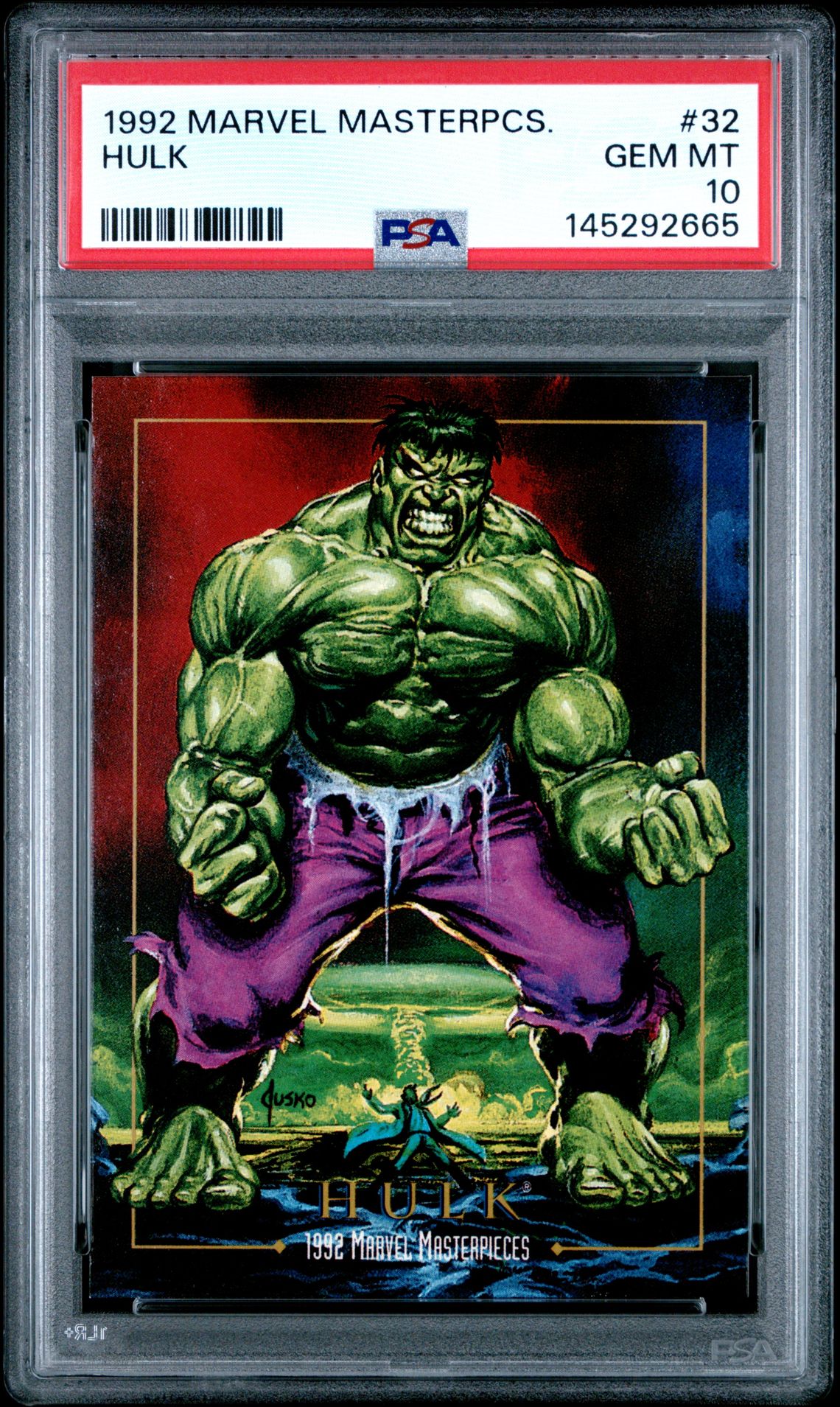 1992 Marvel Masterpcs #32 Hulk front