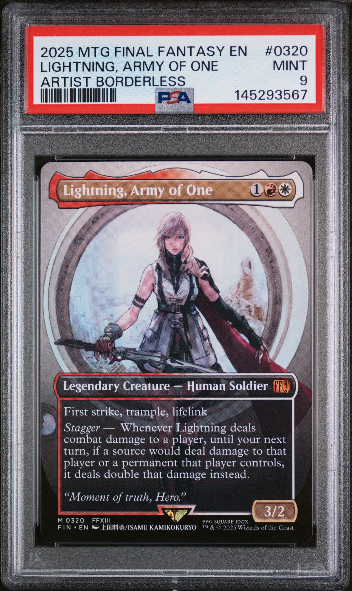 2025 MTG MAGIC THE GATHERING FINAL FANTASY ARTIST BORDERLESS #0320 Lightning, Army Of One front