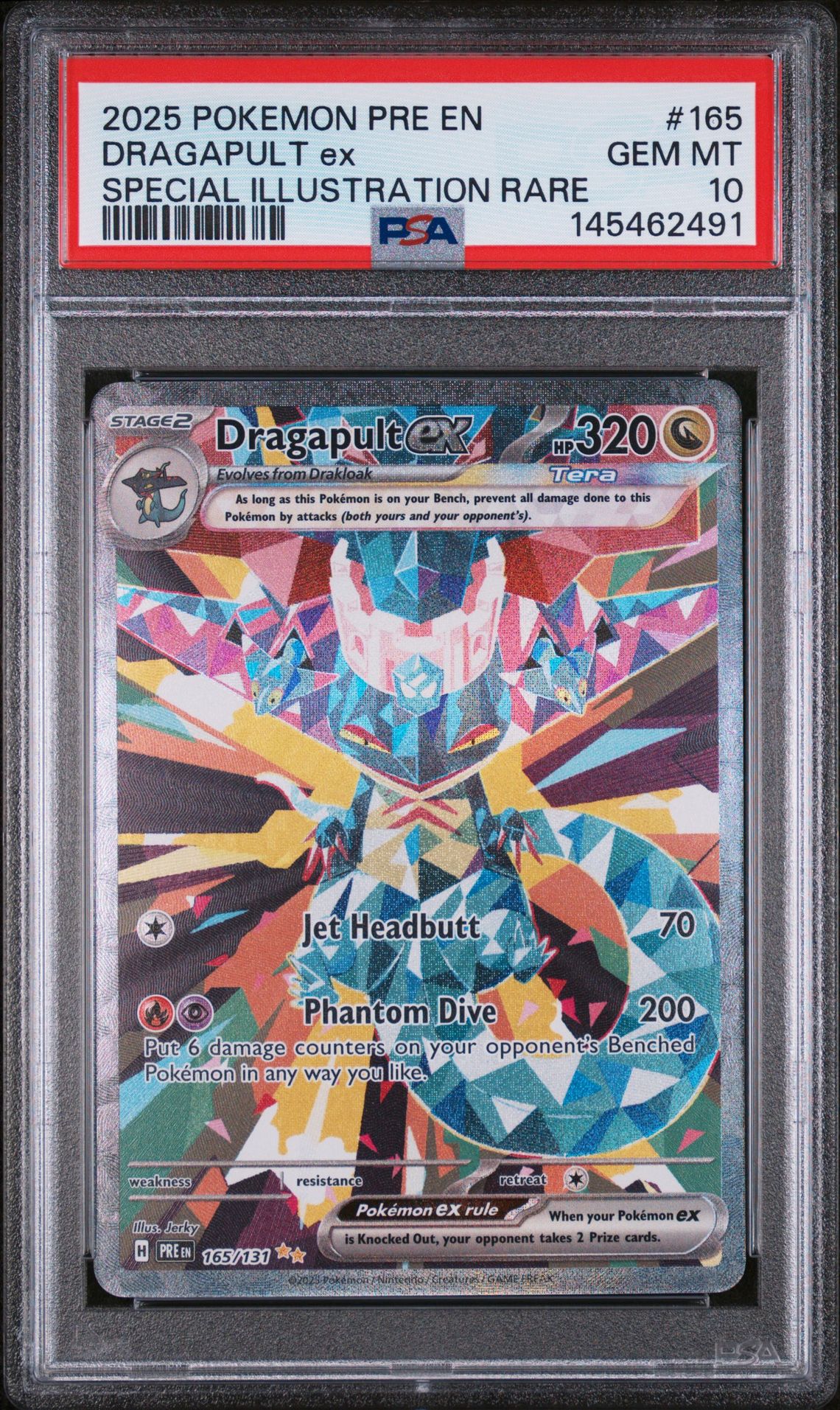 2025 Pokemon POKEMON PRE EN-PRISMATIC EVOLUTIONS SPECIAL ILLUSTRATION RARE #165 Dragapult Ex front