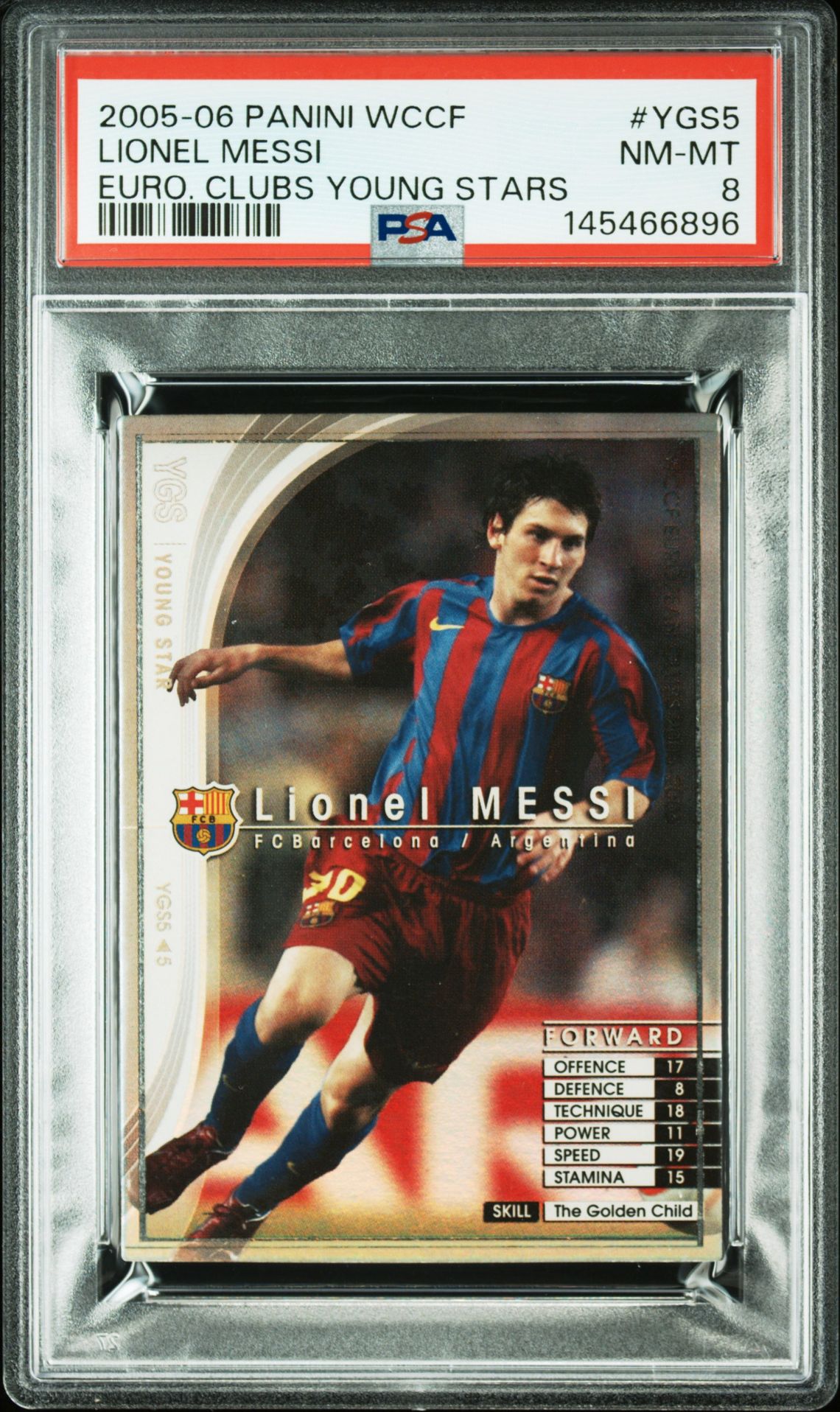 2005 Panini PANINI WCCF EUROPEAN CLUBS YOUNG STARS EURO. CLUBS YOUNG STARS #YGS5 Lionel Messi front