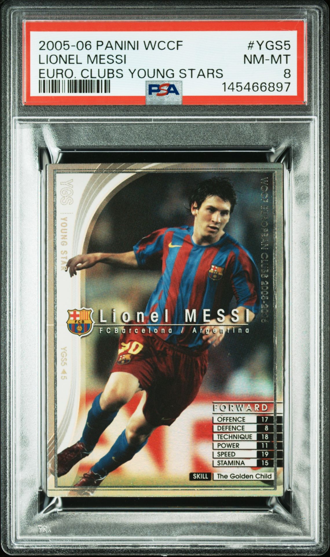 2005 Panini PANINI WCCF EUROPEAN CLUBS YOUNG STARS EURO. CLUBS YOUNG STARS #YGS5 Lionel Messi front