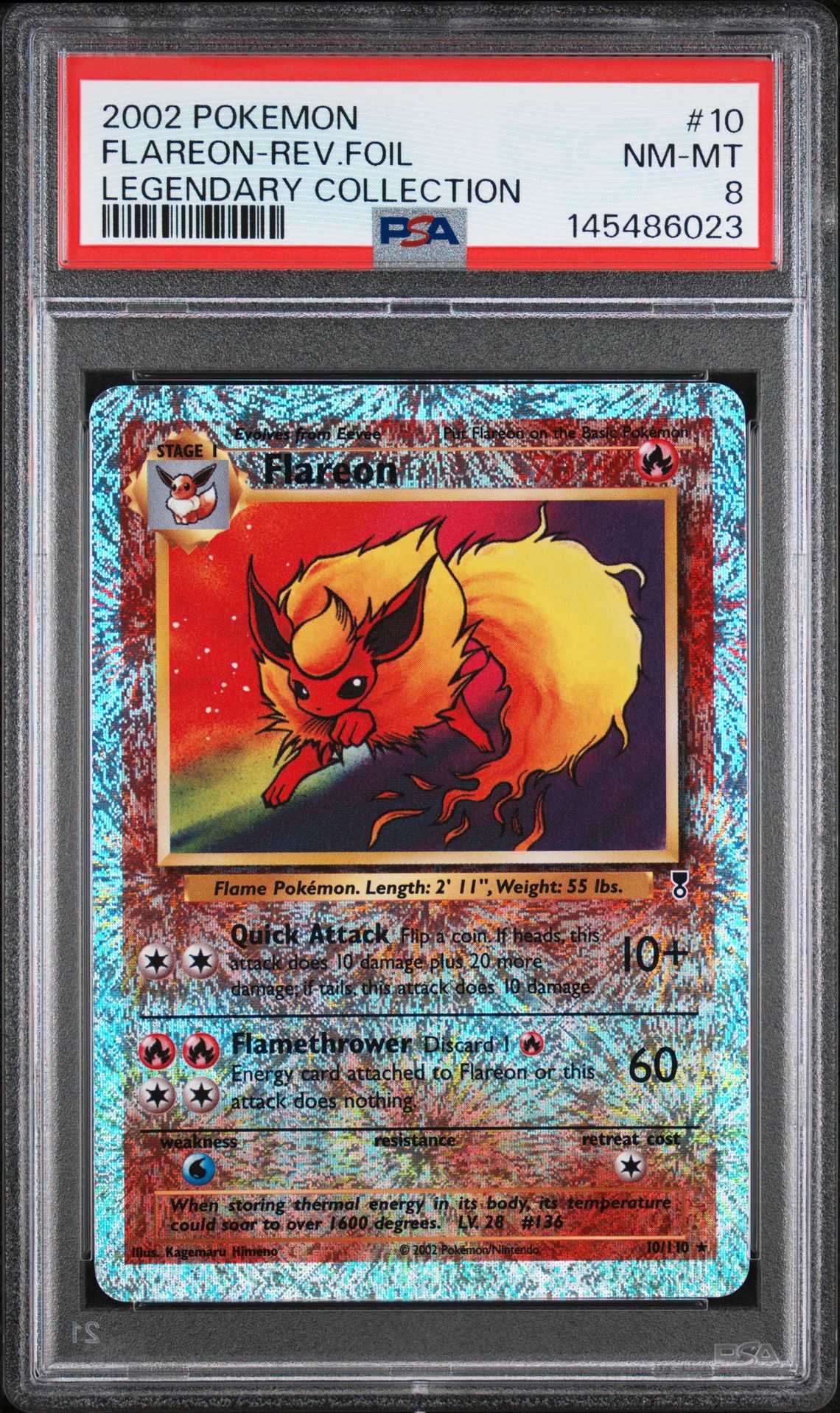 2002 Pokemon POKEMON LEGENDARY COLLECTION Reverse Holo #10 Flareon-Rev.Foil front