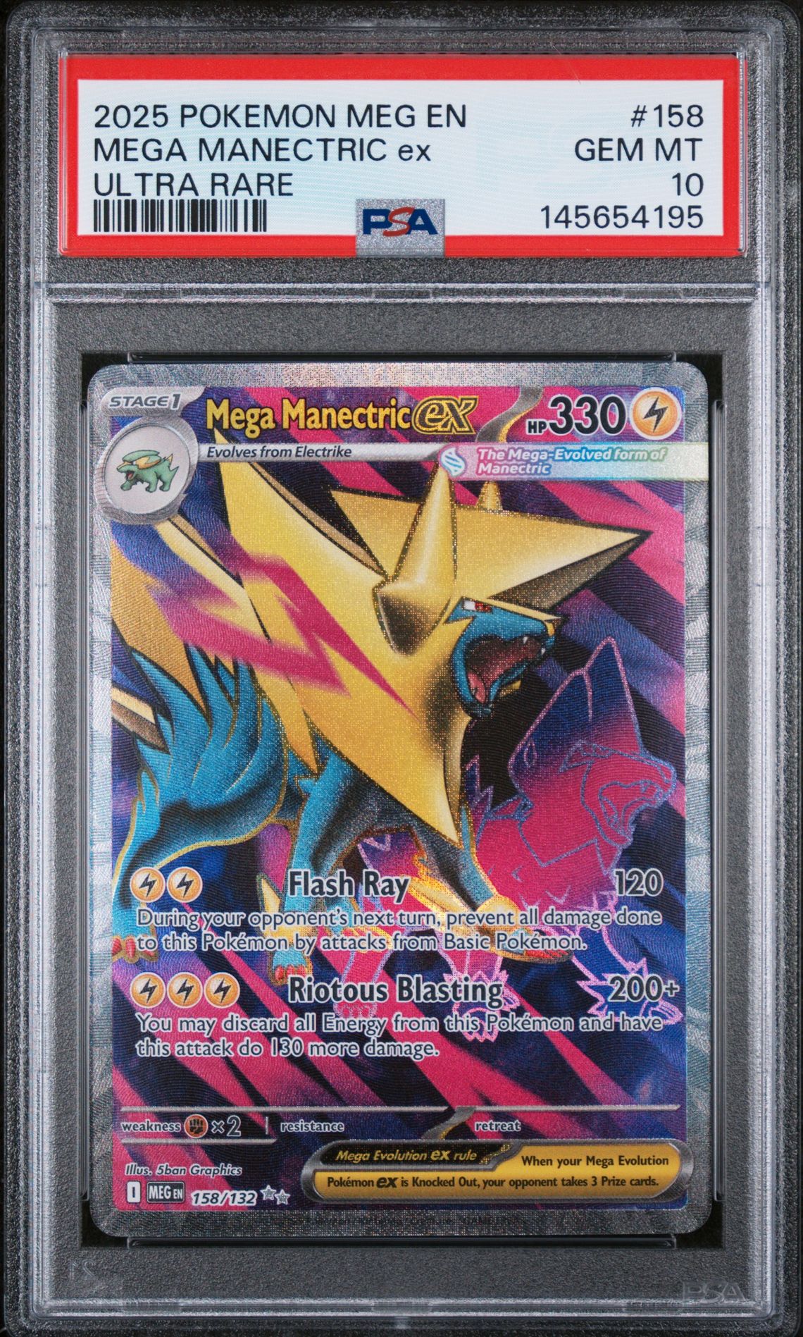 2025 Pokemon POKEMON MEG EN-MEGA EVOLUTION ULTRA RARE #158 Mega Manectric Ex front