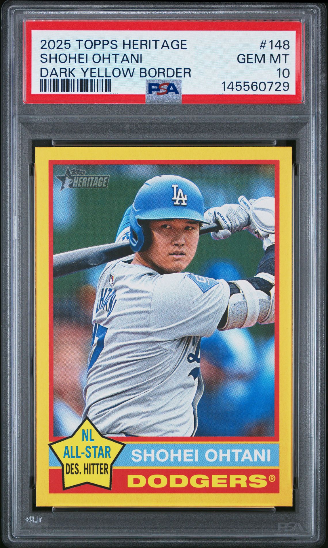 2025 Topps TOPPS HERITAGE DARK YELLOW BORDER #148 Shohei Ohtani front
