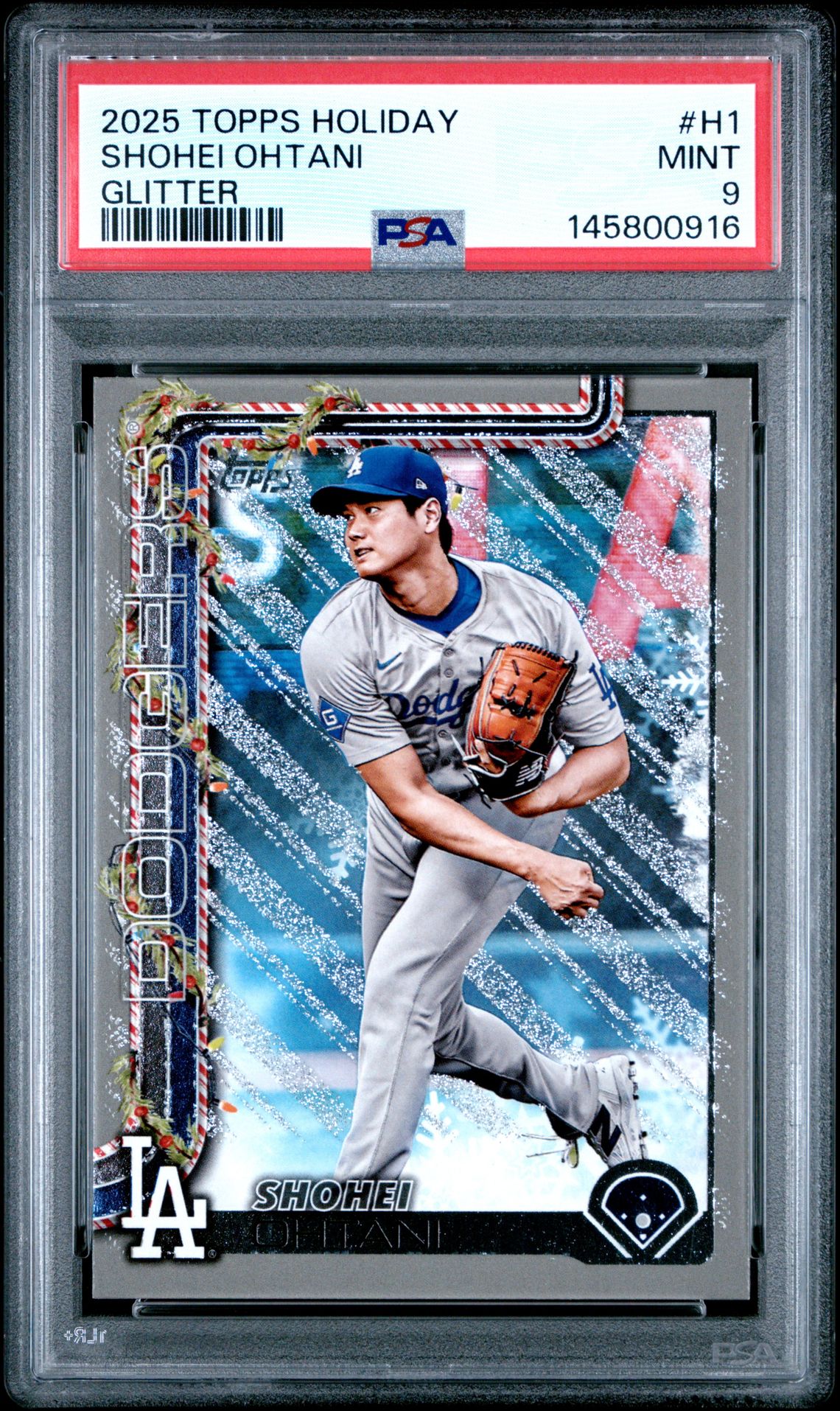 2025 Topps Holiday Shohei Ohtani #H1 (Glitter) Mint 9 front