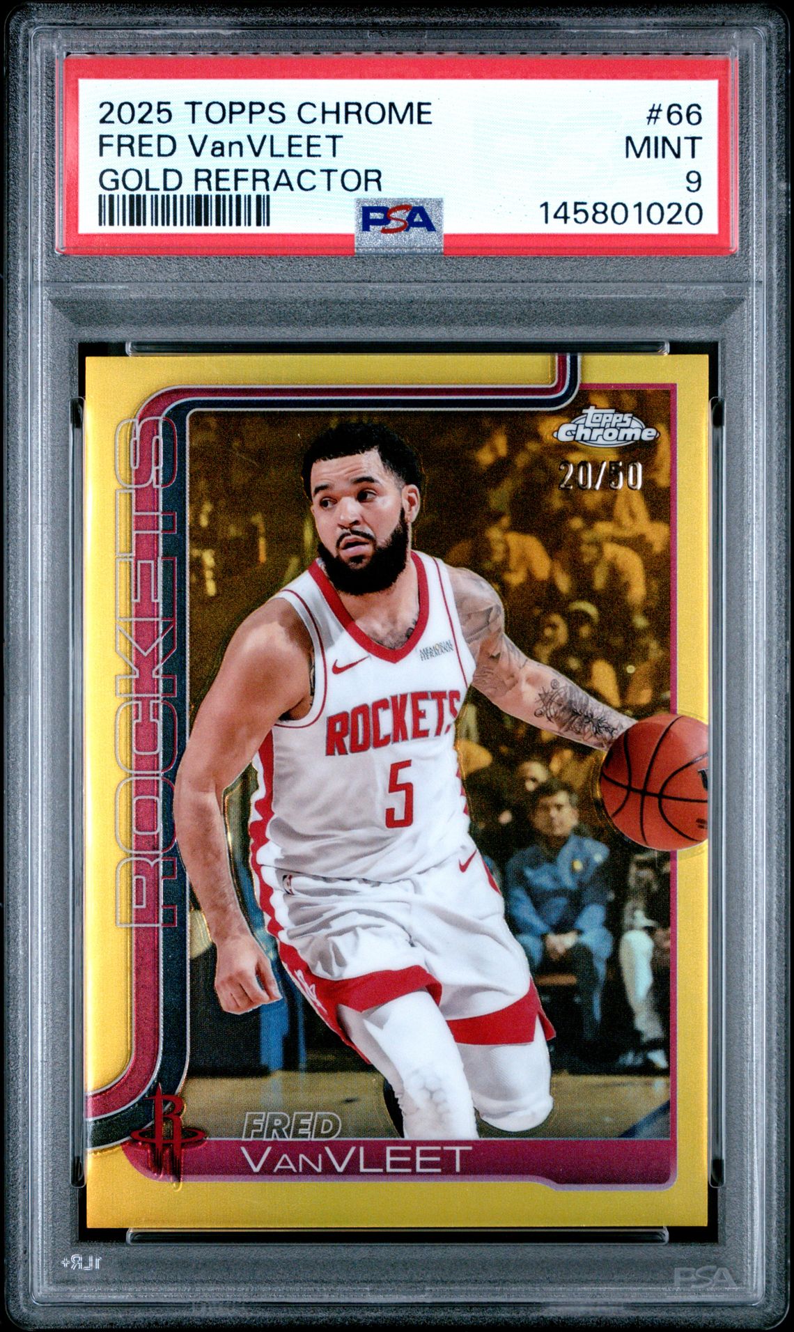 2025 Topps Chrome Fred Vanvleet #66 (Gold Refractor) Mint 9 front