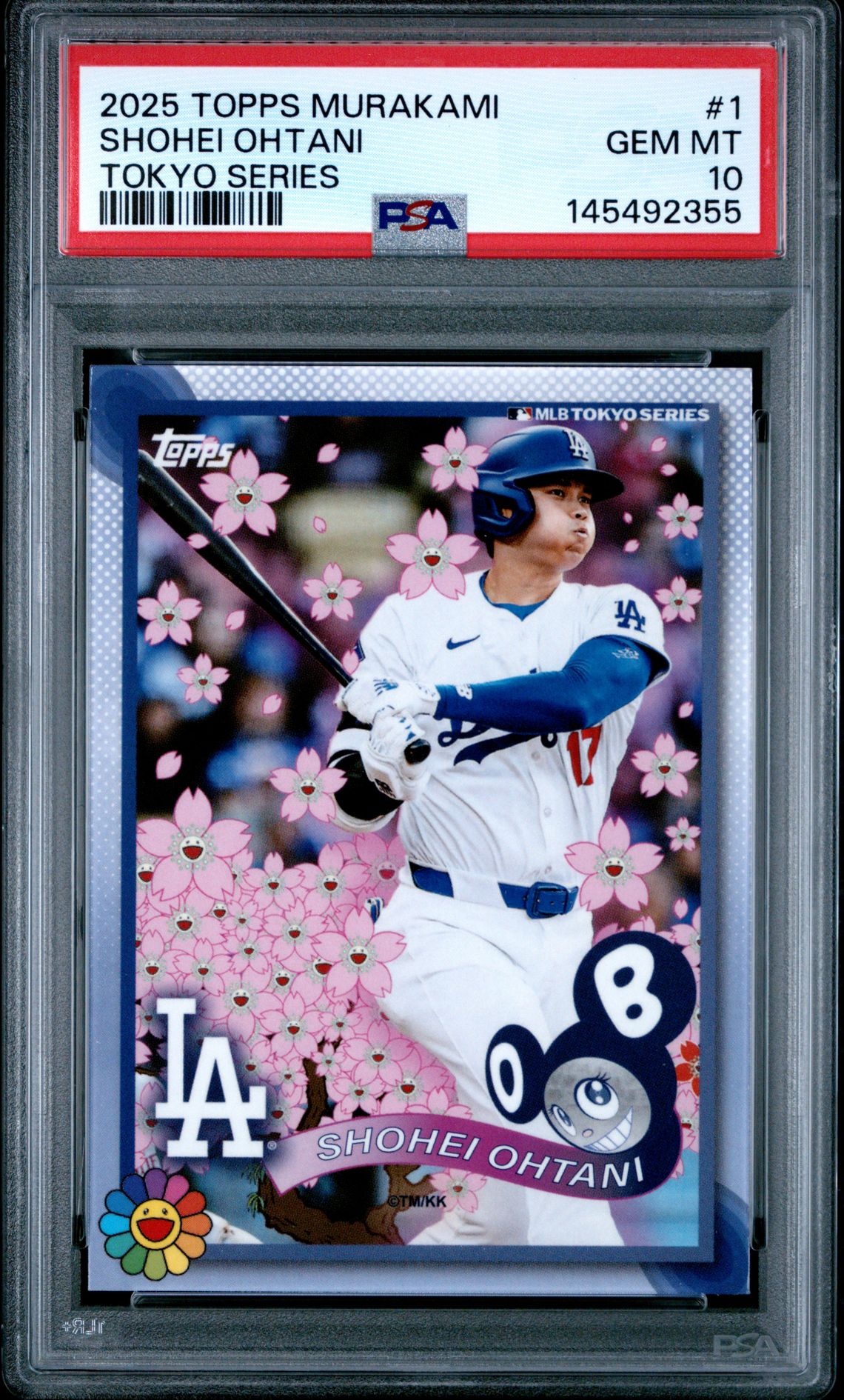 2025 Topps TOPPS TAKASHI MURAKAMI + MLB WORLD TOUR TOKYO SERIES BIG HEAD VARIATION #1 Shohei Ohtani front