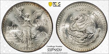 1987-Mo Onza Libertad Ag MS67