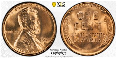 1954-S 1C MS66RD