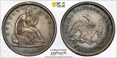 1839 50C WB-5, Drapery N1