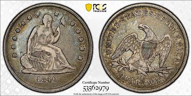 1840-O 25C No Drapery VF30