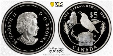 2005 $5 Saskatchewan PR69DCAM