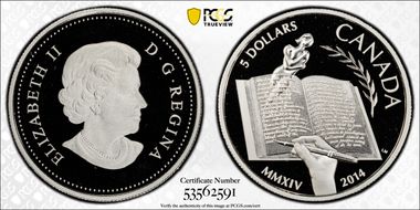 2014 $5 Alice Munro PR70DCAM