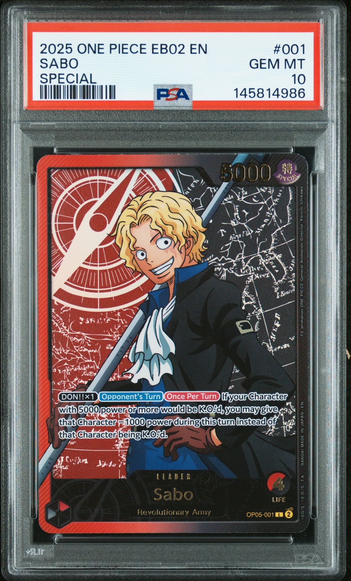 2025 One Piece One Piece Eb02-Extra Booster -Anime 25th Collection- #001 Sabo front