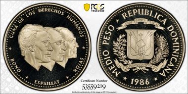 1986 1/2 P KM-62.2 Cu-Ni PR69DCAM