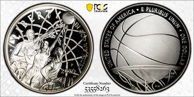 2020-P $1 Basketball Hall of Fame PR69DCAM