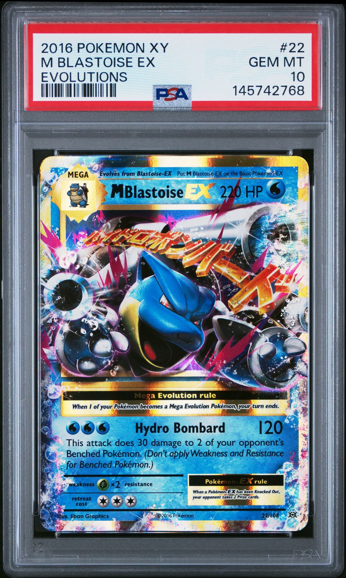 2016 Pokemon Evolutions #22 M Blastoise EX front
