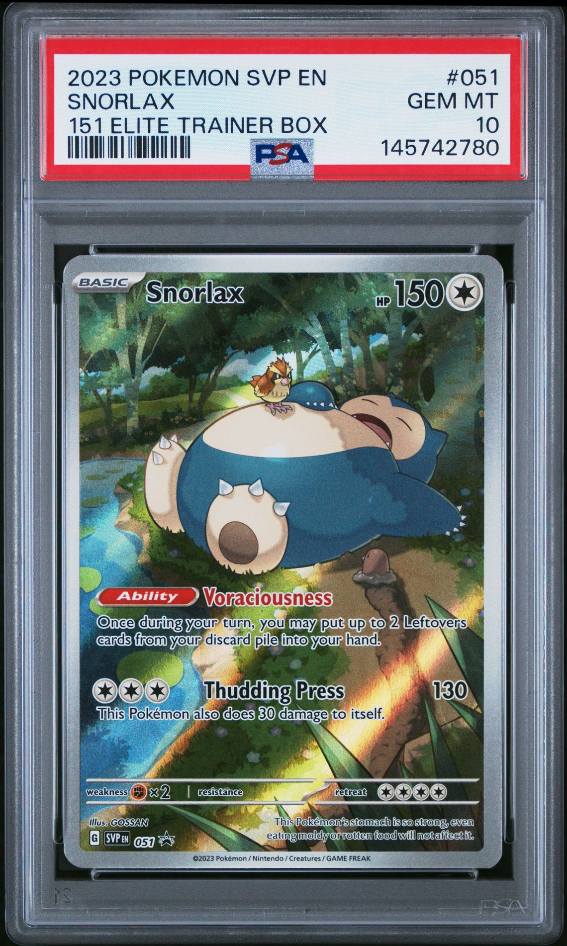 2023 Pokemon POKEMON SVP EN-SV BLACK STAR PROMO 151 ELITE TRAINER BOX #051 Snorlax front