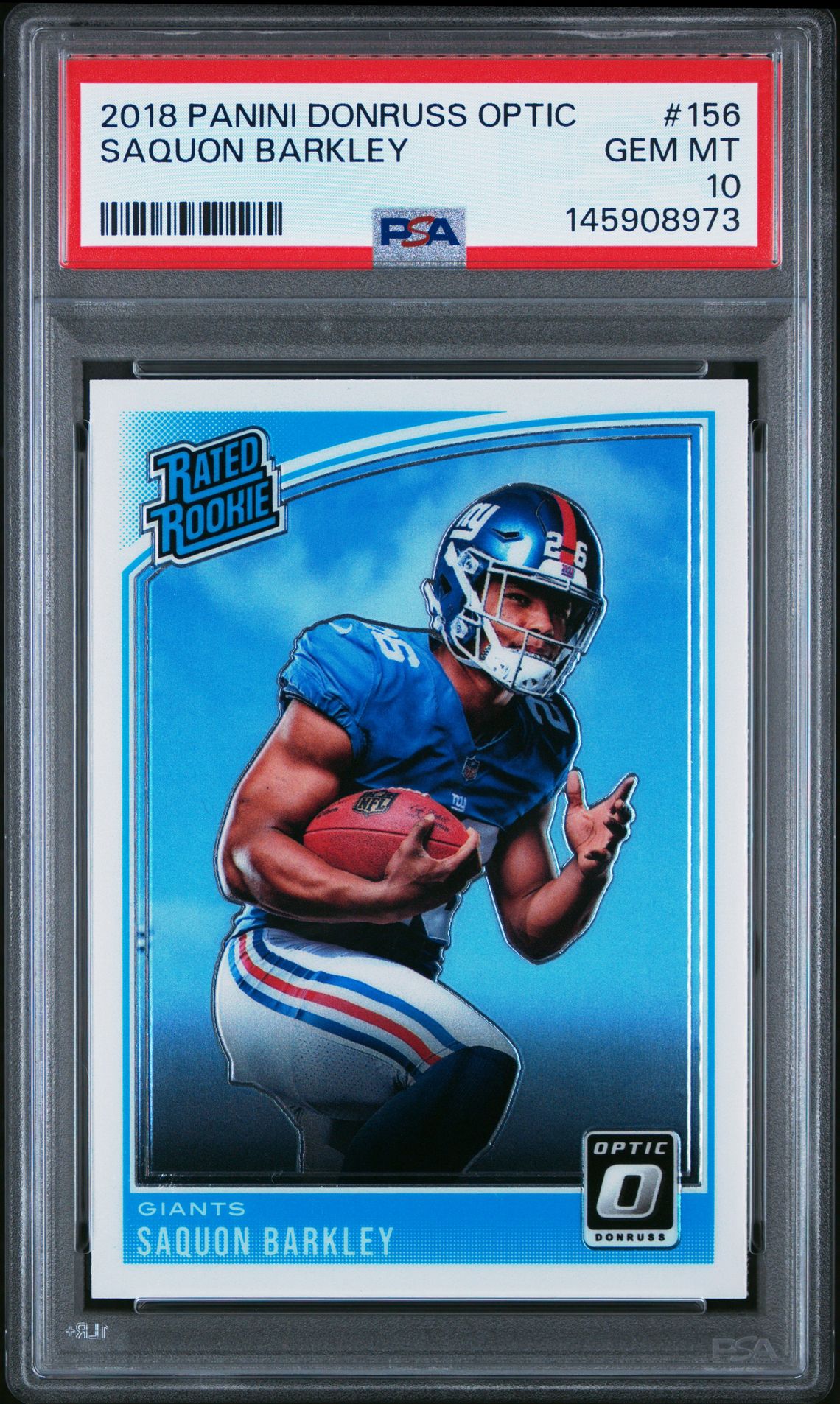 2018 Panini Donruss Optic Saquon Barkley #156 Gem Mt 10 front