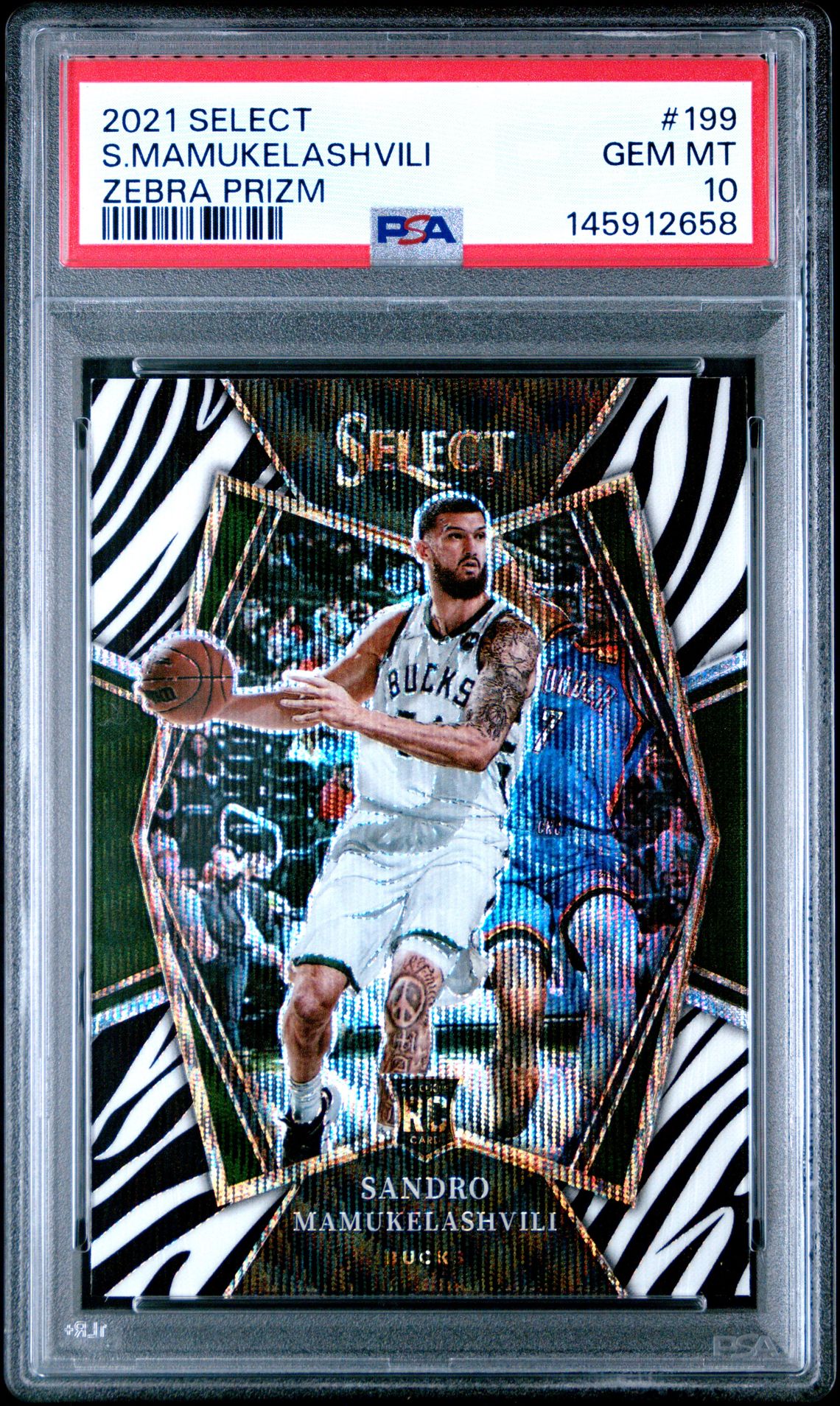 2021 Panini PANINI SELECT ZEBRA PRIZM #199 S.Mamukelashvili front