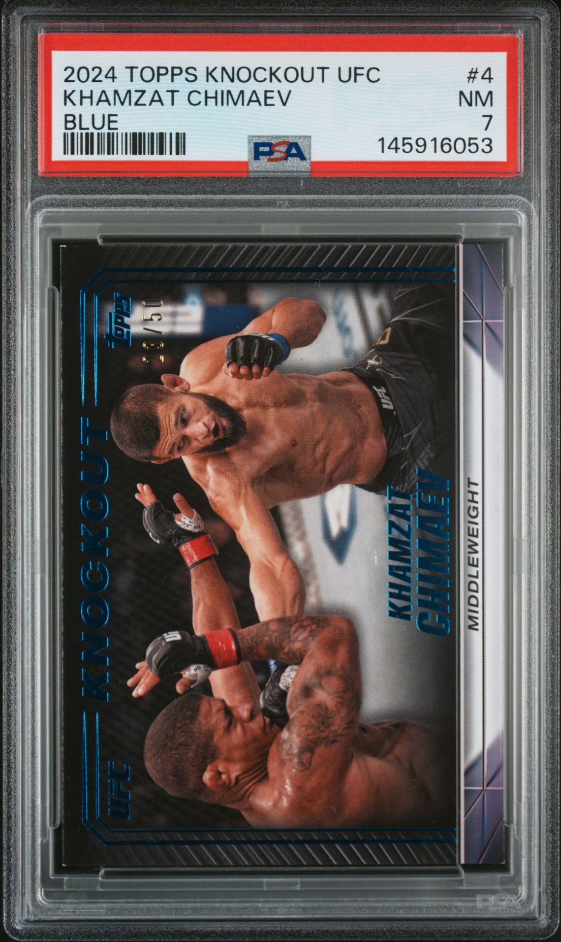 2024 Topps TOPPS KNOCKOUT UFC Blue #4 Khamzat Chimaev front