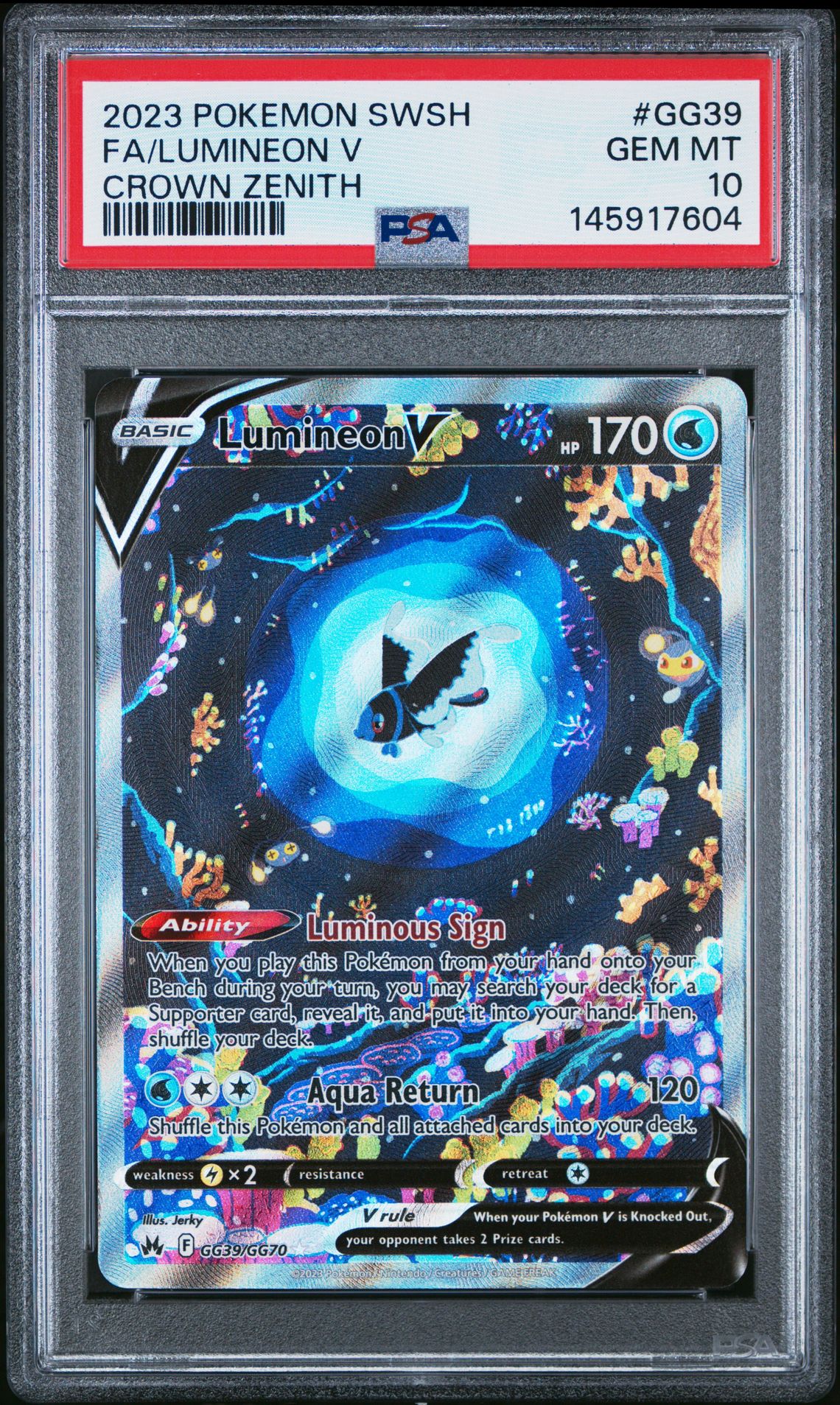 2023 Pokemon POKEMON SWORD AND SHIELD CROWN ZENITH #GG39 Fa/Lumineon V front