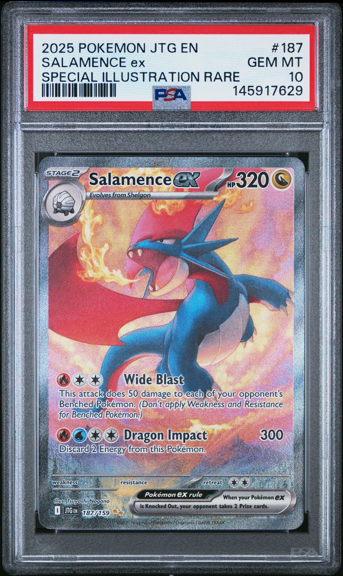 2025 Pokemon POKEMON JTG EN-JOURNEY TOGETHER SPECIAL ILLUSTRATION RARE #187 Salamence Ex front