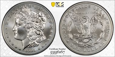 2021-O Privy $1 Morgan Dollar 100th Anniversary MS67