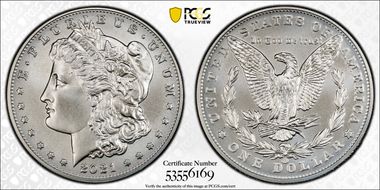 2021-CC Privy $1 Morgan Dollar 100th Anniversary MS69