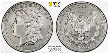 2021-S $1 Morgan Dollar 100th Anniversary MS70