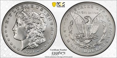 2021-D $1 Morgan Dollar 100th Anniversary MS68