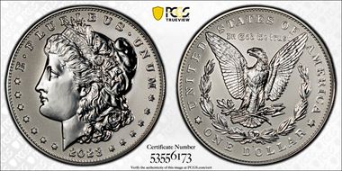 2023-S $1 Morgan Dollar Rev PR Two-Coin Reverse Proof Set PR69