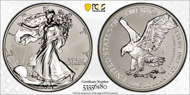 2021-S $1 Silver Eagle Rev PR - Type 2 Designer Edition Cameron Reagan PR70