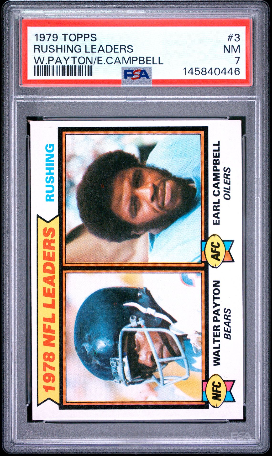 1979 Topps Rushing Leaders #3 (W.payton/E.campbell) Nm 7 front