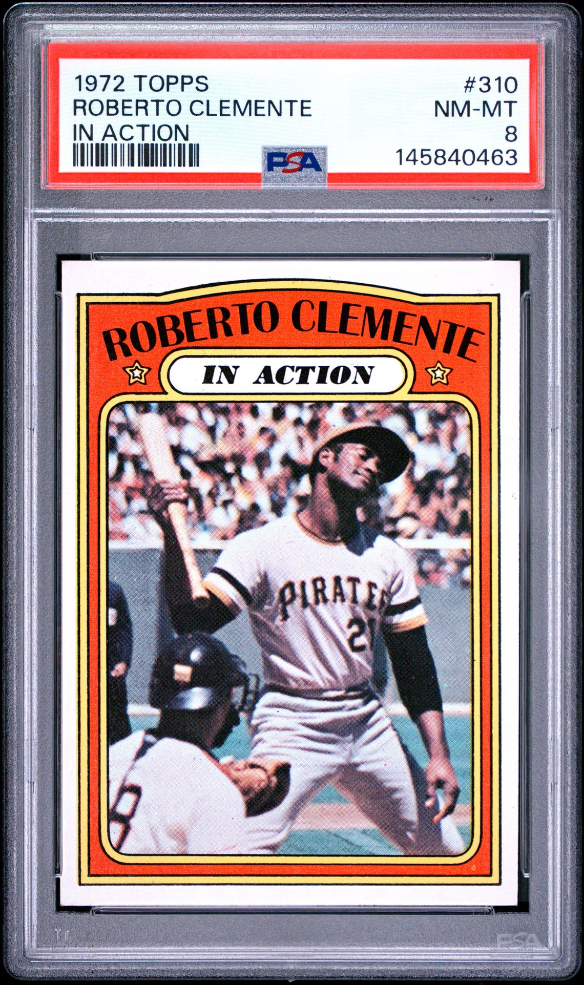 1972 Topps Roberto Clemente #310 (In Action) Nm-Mt 8 front