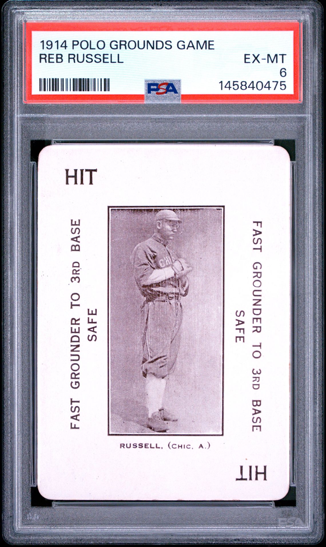 1914 Polo Grounds Game Reb Russell Ex-Mt 6 front