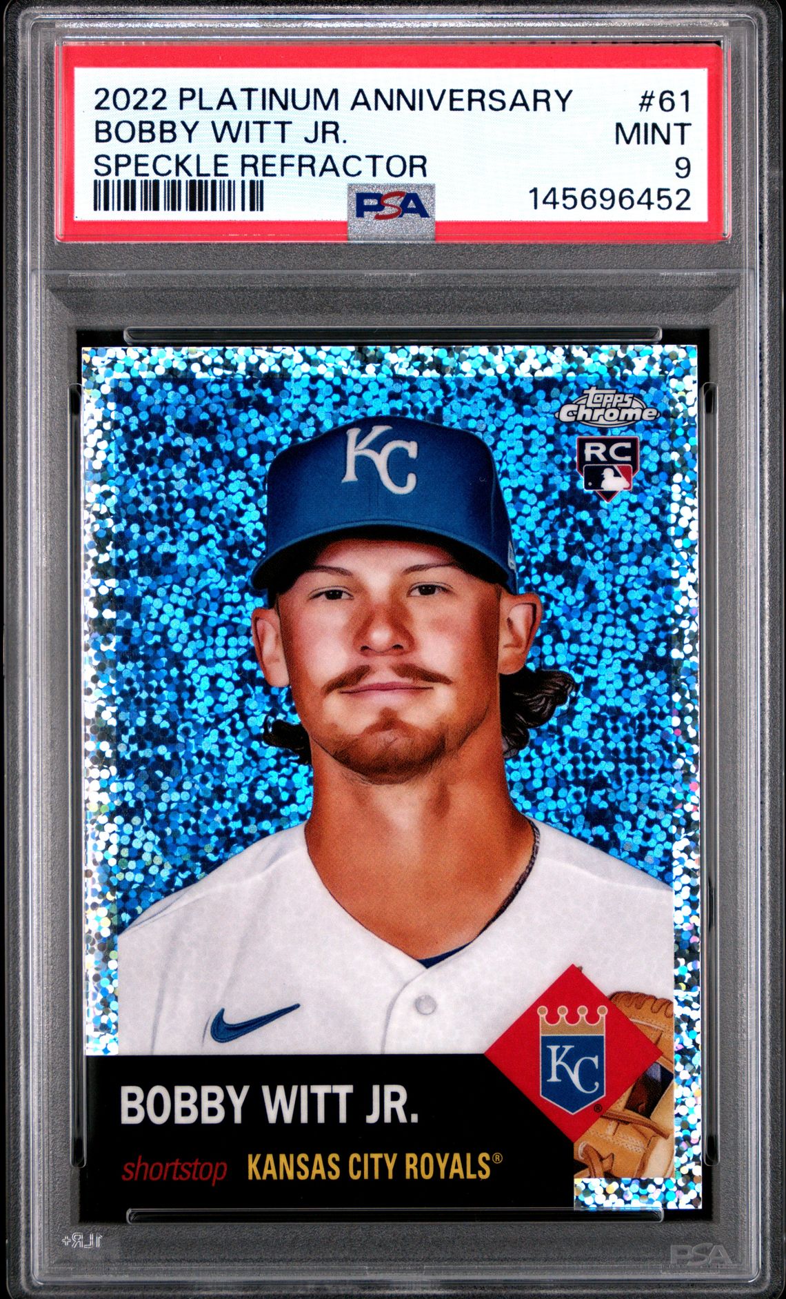 2022 Topps Chrome Platinum Anniversary Bobby Witt Jr. #61 (Speckle Refractor) Mint 9 front