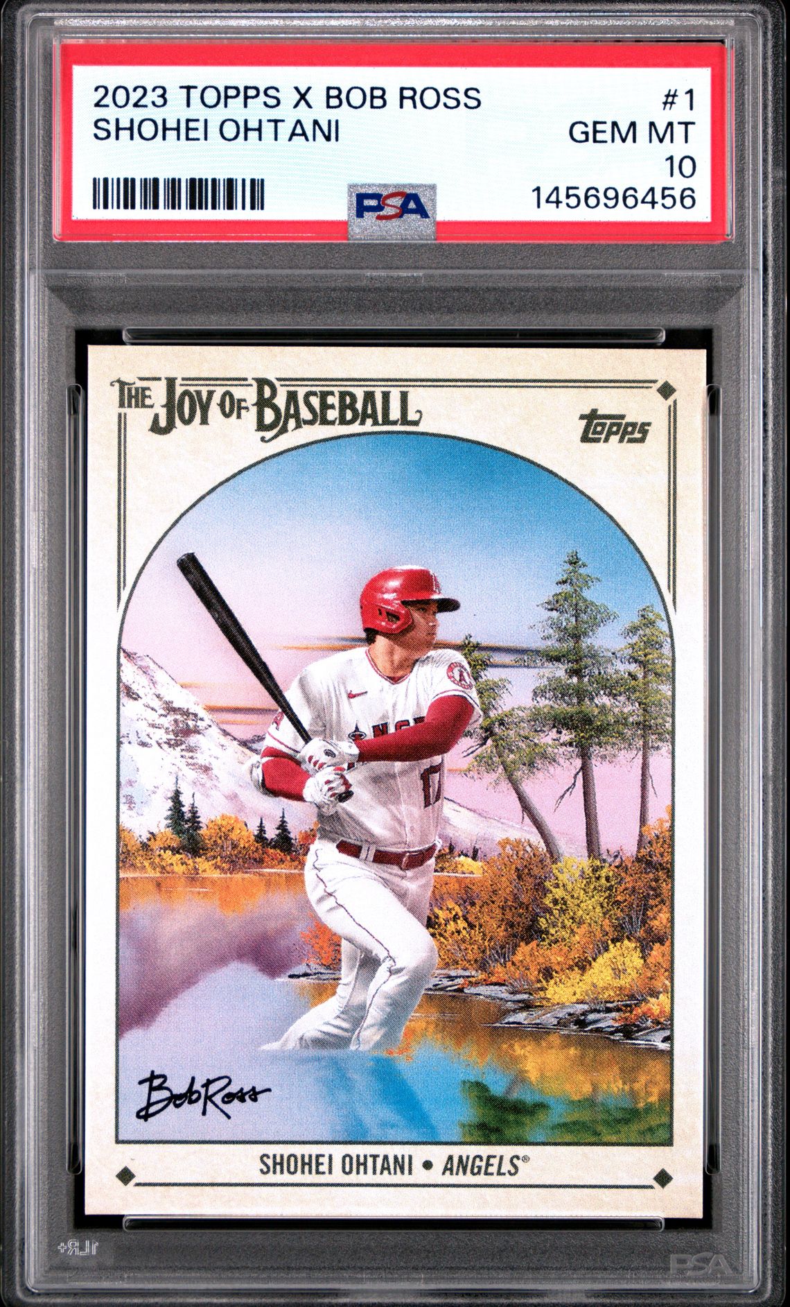 2023 Topps X Bob Ross The Joy Of Baseball Shohei Ohtani #1 Gem Mt 10 front view - PSA graded GEM MT 10