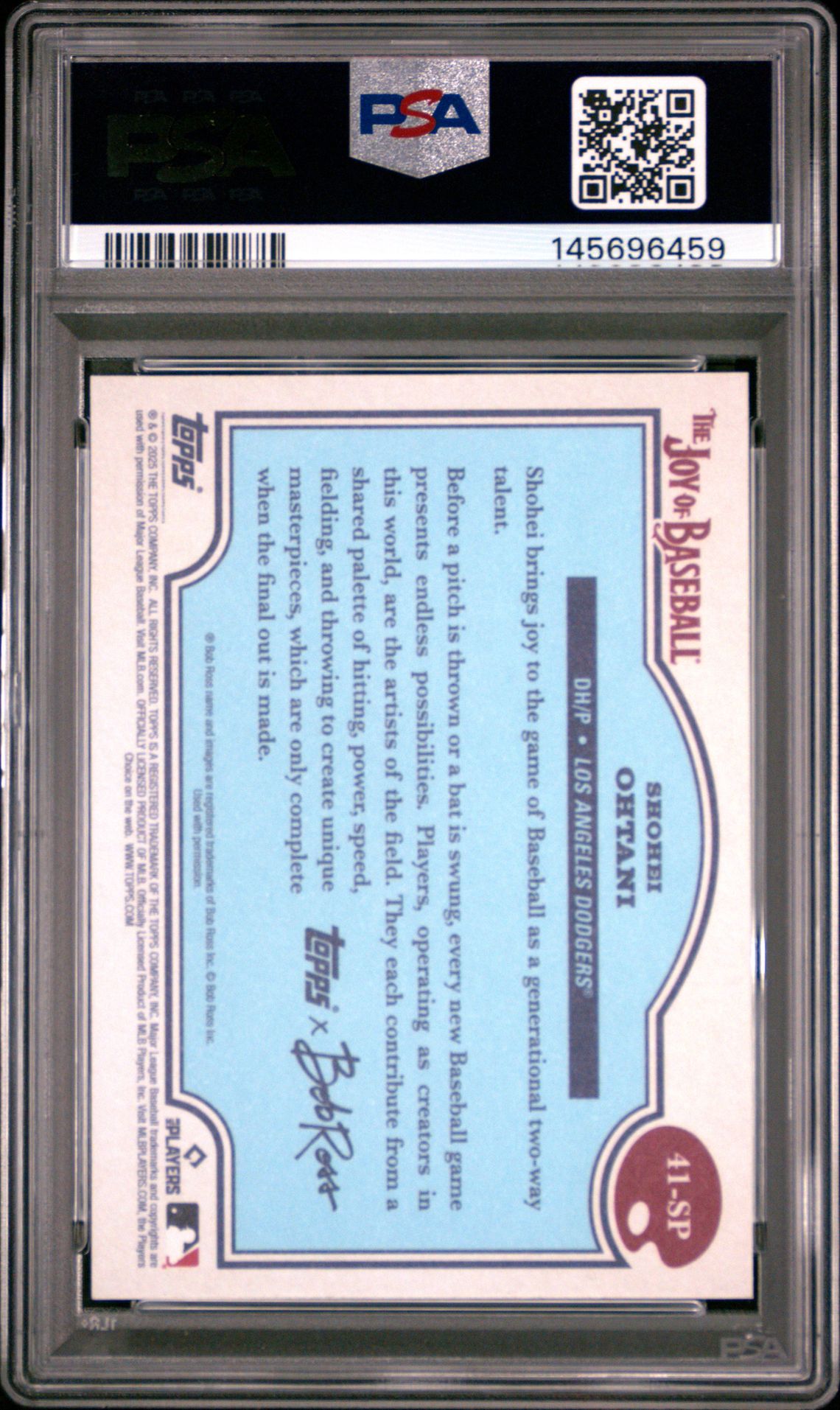 2025 Topps X Bob Ross The Joy Of Baseball Shohei Ohtani #41-Sp (Beauty Is Everywhere) Gem Mt 10 back view - PSA certificate #145696459