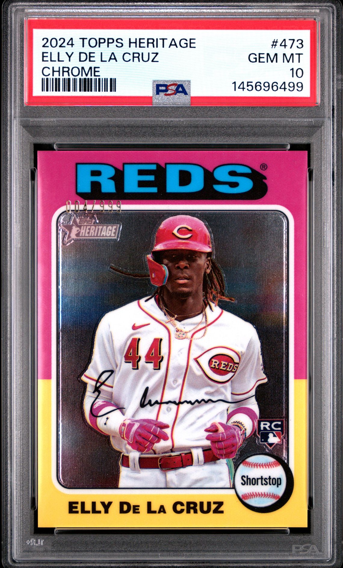 2024 Topps Heritage Elly De La Cruz #473 (Chrome) Gem Mt 10 front